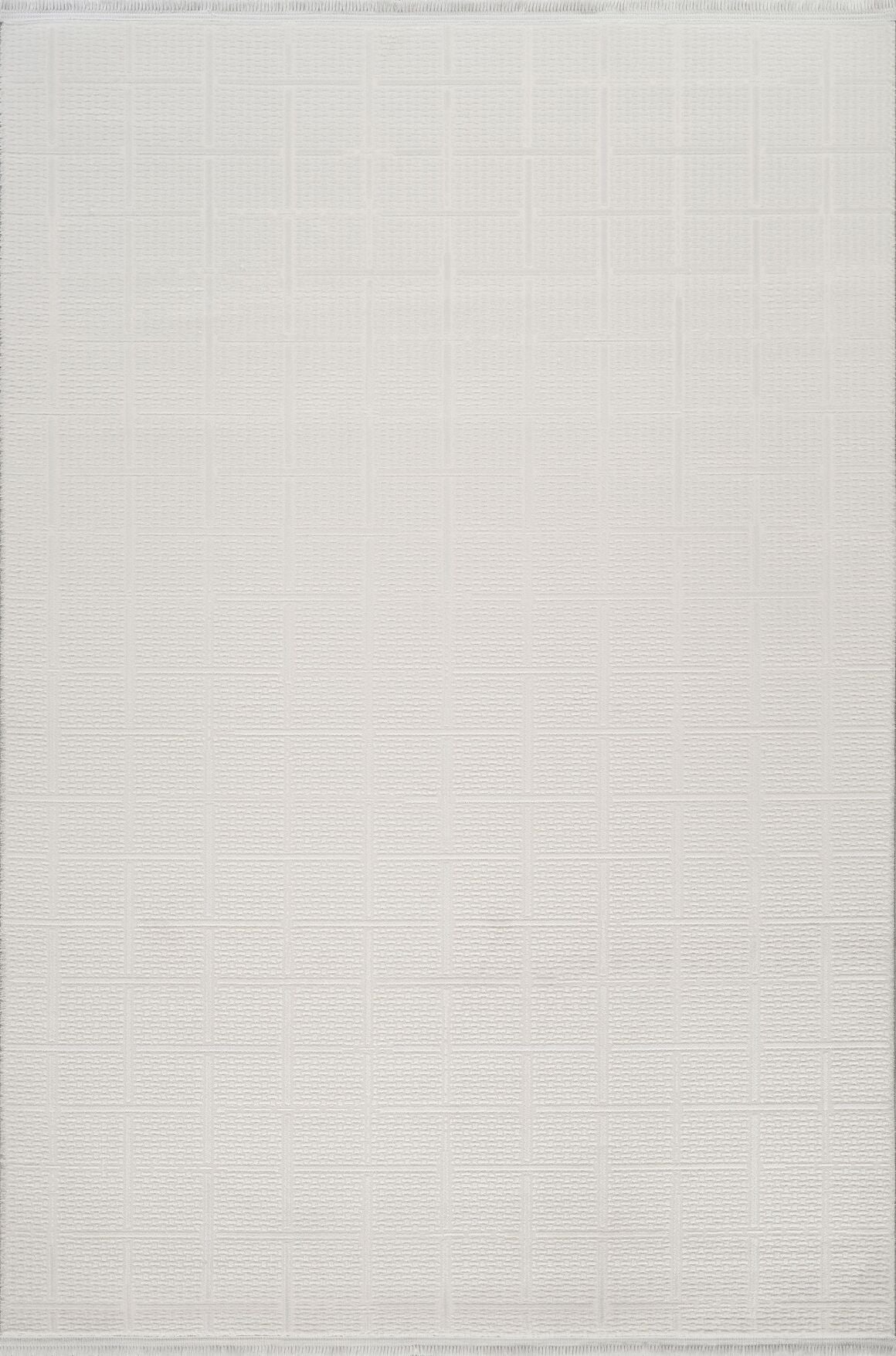 Safran 8131SA Ekru - Akrilik Dokuma Halı | Saçaklı Salon Halısı